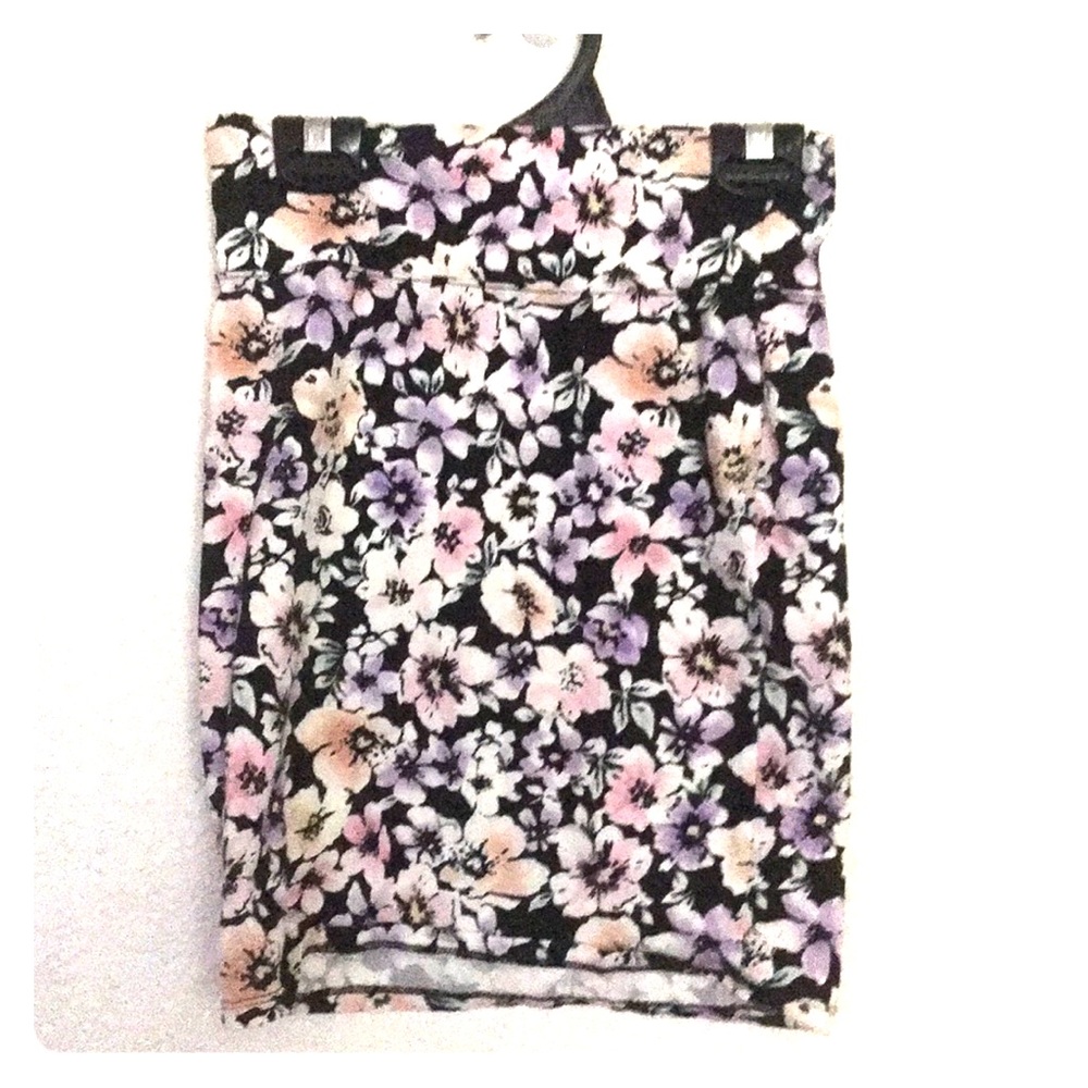 Straight Floral Miniskirt